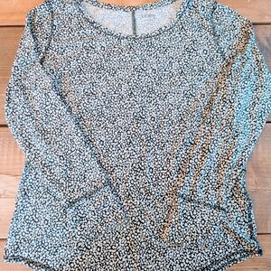 LOFT Black and White Long Sleeve Top